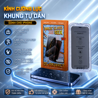 Kính Cường Lực Khung Dán IPhone Cao Cấp HD, Chống Nhìn Trộm, Chống Trầy Xước, Cảm Ứng Mượt, Dễ Dán, Cho iPhone X-17prm