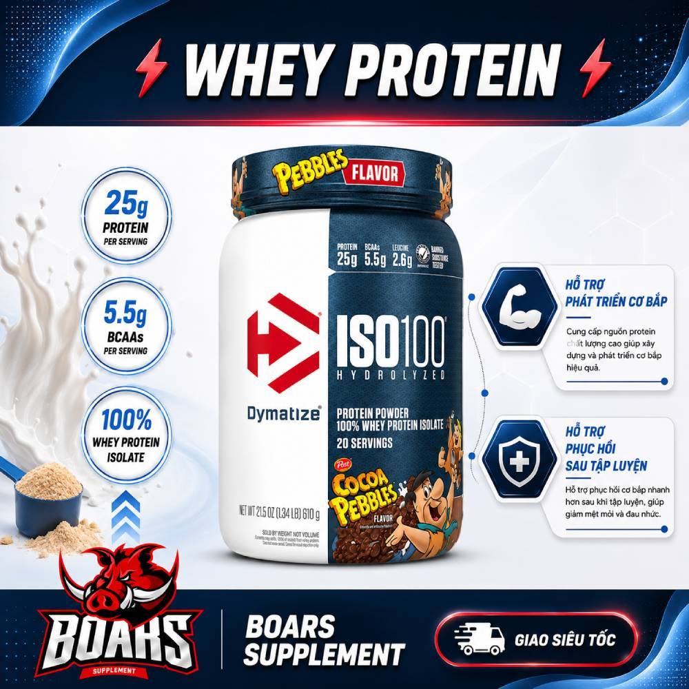 WHEY PROTEIN DYMATIZE ISO 100 1.4LBS - BỔ SUNG PROTEIN CHẤT LƯỢNG CAO CẤP NHẤT