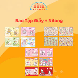 SET 10 Tờ Bao Tập Vở Giấy Tiện Lợi 2 Trong 1 ( Bao Giấy + Bao Nilong ) nhiều mẫu