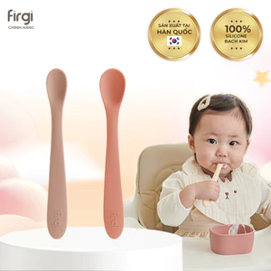 Muỗng (Thìa) Ăn Dặm Platinum Silicone Firgi Hàn Quốc Hai Giai Đoạn Cho Bé (Kèm Hộp Đựng)