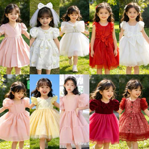 Đầm Công Chúa Bé Gái Mina Size 2-11Y Váy Công Chúa Lễ Hội Xinh Xắn Cao Cấp