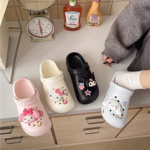 Dép sục nữ trendy mũi tròn kín phối sticker kitty đế 3.5 cm nhựa eva DÉP SỤC