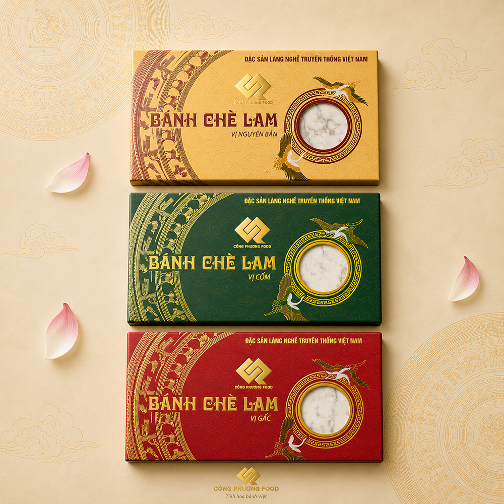 Combo 10 hộp Bánh kẹo Chè lam Thạch Xá Thạch Thất 450g - KHÔNG ĐƯỜNG - Ít ngọt - Không chất bảo quản - Đảm bảo VSATTP