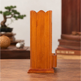 Ống Đựng Nhang Gỗ Chạm Khắc Tinh Xảo – Tích Hợp Hộp Quẹt – Phụ Kiện Bàn Thờ Phong Thủy