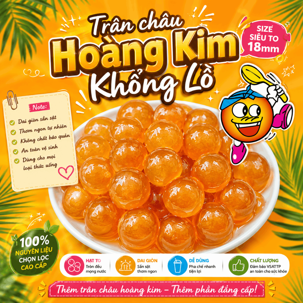 Trân châu Hoàng kim KHỔNG LỒ đặt biệt LONG PHÚ gói 1kg