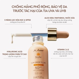 Tinh chất chống nắng SPF 50 M.Asam SUN Drop Fluid SPF 50 30ml