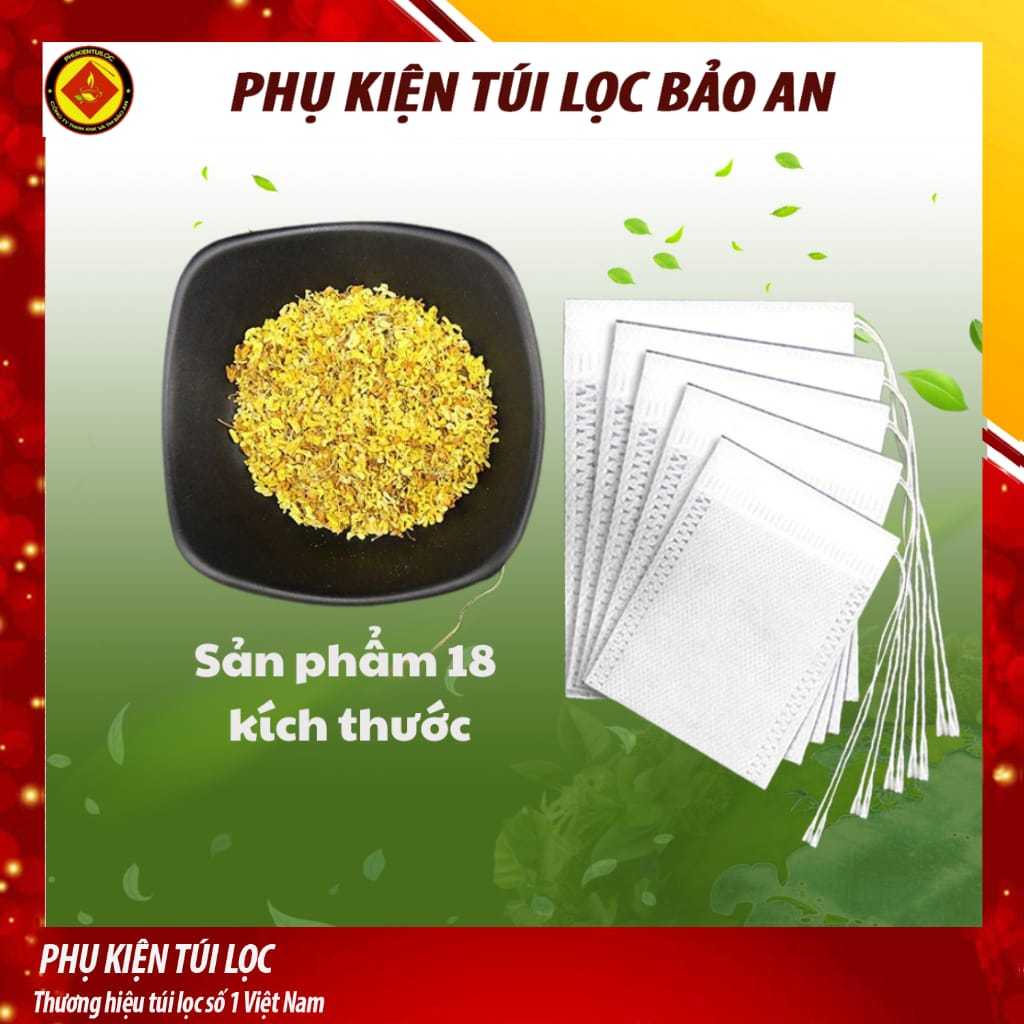 ( Sỉ) Combo 100 túi lọc trà, thảo dược dây rút chất liệu không dệt- nhiều kích thước- Phukientuiloc