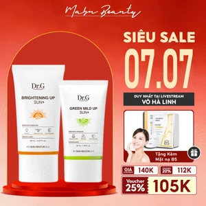 Kem Chống Nắng Dr G Brightening Up Sun SPF50 20ml Nâng Tông Kiềm Dầu tặng Kèm Quà