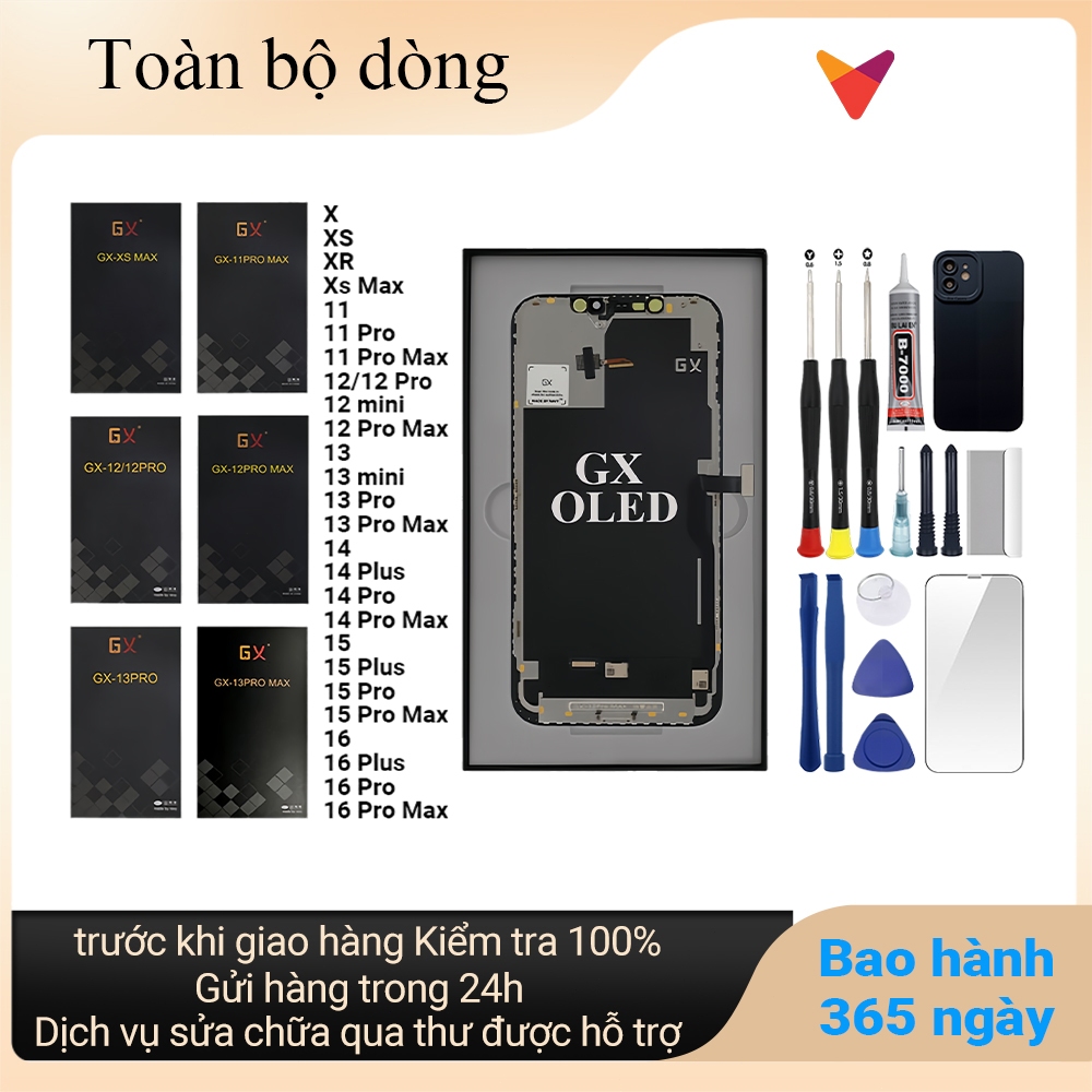 Màn hình GX OLED chính hãng tương thích  IP X/XS/XR/Xs Max/11/12/13/MINI/14/15/16/Pro/Plus/Pro Max