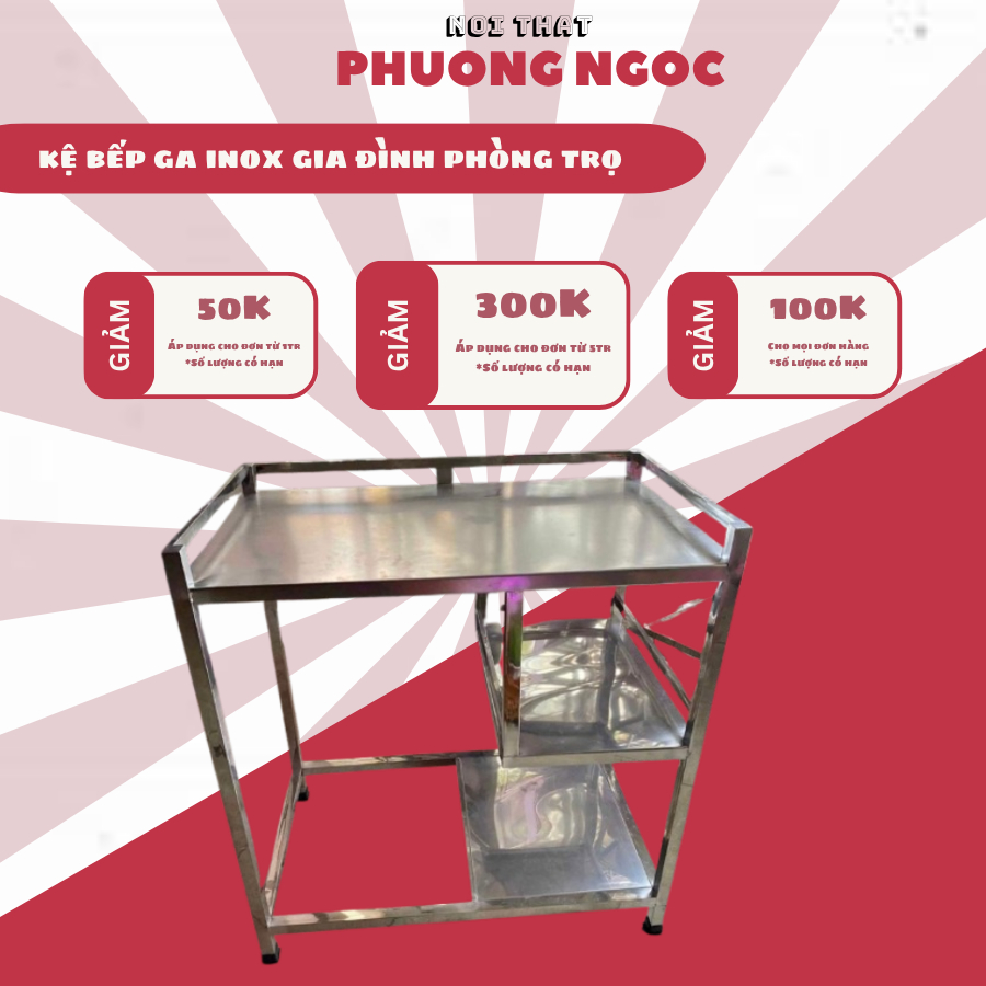 🔥 KỆ BẾP GA INOX 45x75 – GỌN GÀNG, CHẮC CHẮN, TIỆN LỢI 🔥