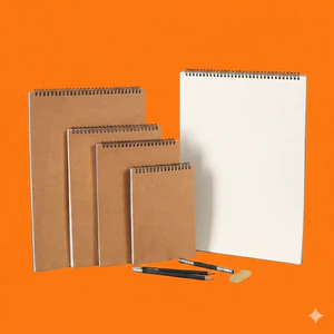 Sổ tay vẽ chì 100 trang, Sketchbook A4 A5 A6 Bìa Kraft, Giấy Phần Lan