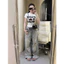 Quần jeans suông rách cn