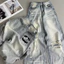 Quần jeans suông rách cn