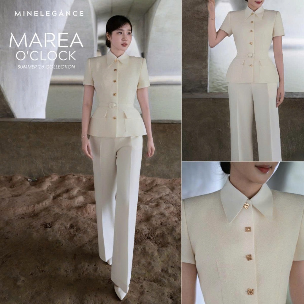 MINELEGÁNCE | SET CỔ ĐỨC QUẦN ỐNG ĐỨNG CÔNG SỞ, SANG TRỌNG - MIN891