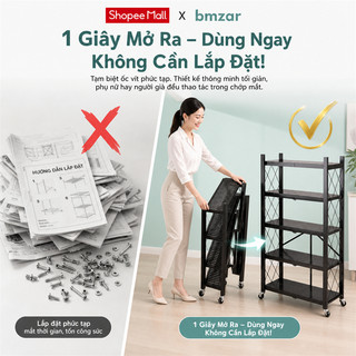 BMZAR Kệ Gấp Gọn kệ bếp để lò vi sóng kệ Để Đồ Đa Năng 3 / 4 / 5 tầng sơn tĩnh điện cao cấp (71/81/101cm)