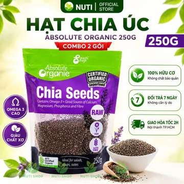 【COMBO 2 GÓI】Hạt Chia Úc 250G – Hạt Chia Đen Dinh Dưỡng, Giàu Chất Xơ, Dễ Dùng Mỗi Ngày Date mới