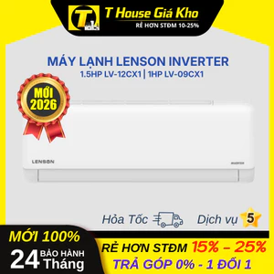 Máy lạnh Lenson Inverter 2026 1.5 HP LV-12CX1 | 1 HP LV-09CX1 Tiết Kiệm BH 24 Tháng