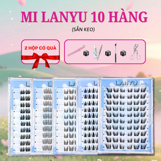 Mi giả sẵn keo 10 HÀNG Mi giả Lanyu tự dính có thể tái sử dụng nhiều lần