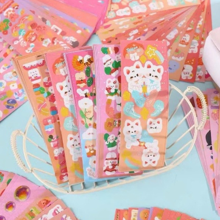 1 Tấm sticker trang trí sổ tay, lattop dễ thương xinh xắn