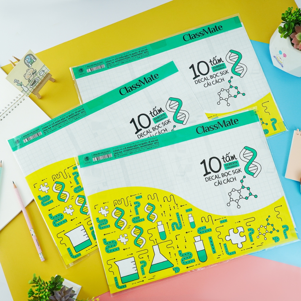 Decal Bọc Sách Giáo Khoa Cải Cách CLASSMATE Chất Liệu Nhựa Trong Dẻo Bền Chống Thấm, Decal Bọc Vở Ôly, SGK Tiếng Anh