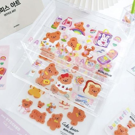 1 Tấm sticker trang trí sổ tay, lattop dễ thương xinh xắn