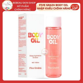 Dầu Dưỡng Thể Five Grains Body Oil Dưỡng Ẩm Da Bóng Khỏe Nhập Khẩu Chính Hãng 100ml - Bebeau