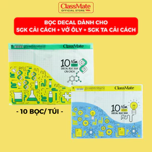 Decal Bọc Sách Giáo Khoa Cải Cách CLASSMATE Chất Liệu Nhựa Trong Dẻo Bền Chống Thấm, Decal Bọc Vở Ôly, SGK Tiếng Anh