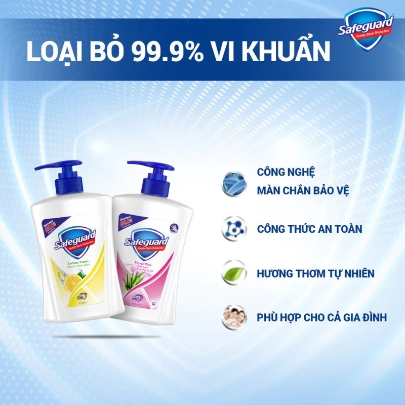 Combo 2 Sữa Tắm SAFEGUARD loại bỏ 99.9% Vi Khuẩn & Dịu Nhẹ Cho Da Trắng Tinh Khiết 720ml /chai - Thái Lan
