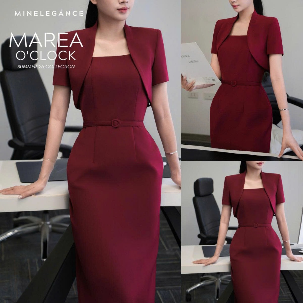 MINELEGÁNCE | VÁY MIDI BÚT CHÌ DÁNG DÀI, SANG TRỌNG, THANH LỊCH - MIN888