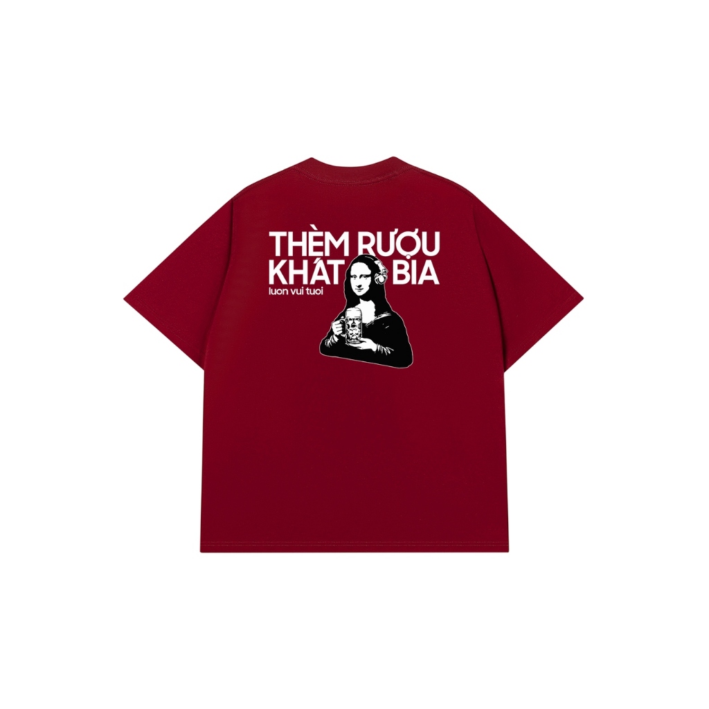 Áo Thun THÈM RƯỢU KHÁT BIA Áo Phông REDLABEL Cotton 100% Oversize Nam Nữ TS103
