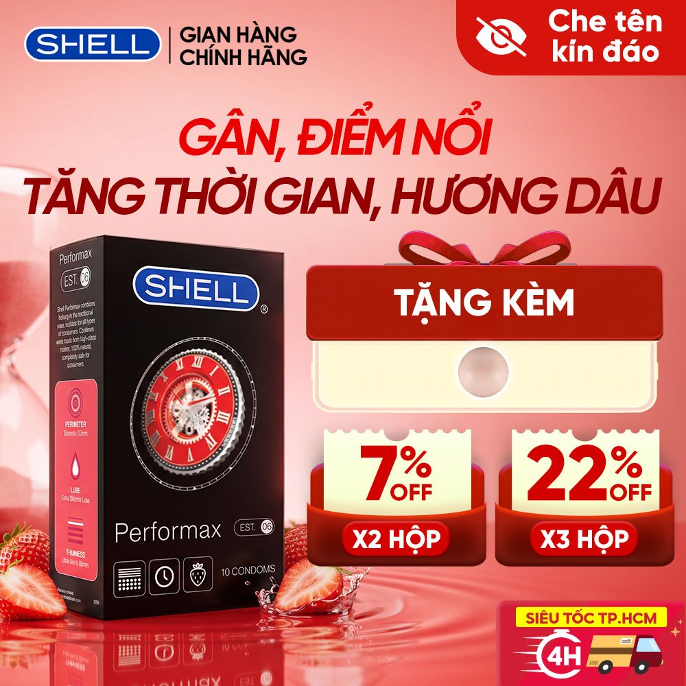 Bao Cao Su Shell Performax 6 In 1 Gân Điểm Nổi, Kéo Dài Thời Gian ...