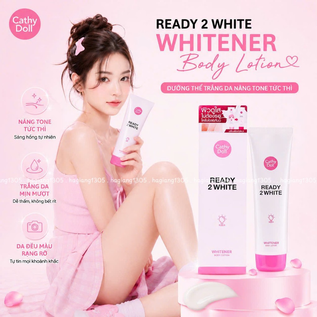Sữa Dưỡng Thể Sáng Da Cathy Doll Ready 2 White Whitener Body Lotion, Kem Makeup Body nâng tone | BigBuy360 - bigbuy360.vn