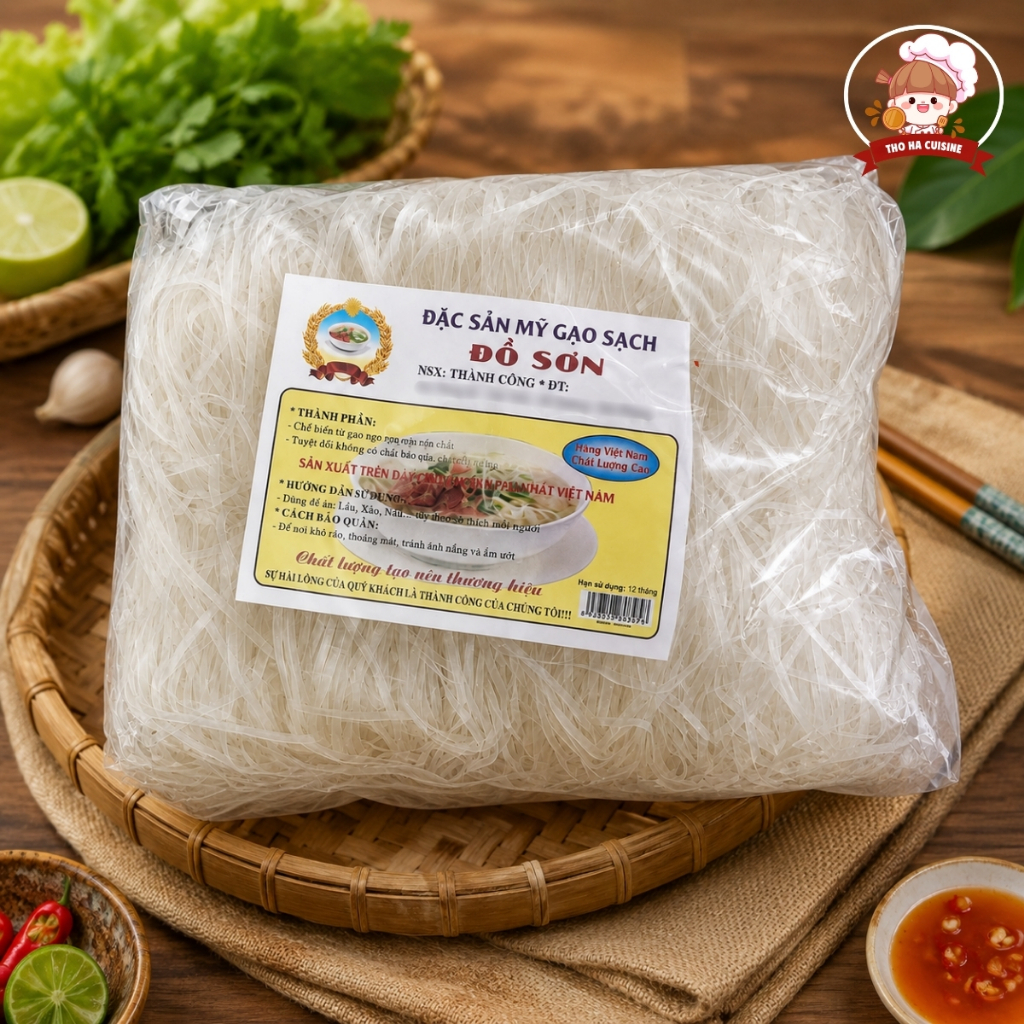 Mỳ gạo sạch Đồ Sơn gói 300g từ gạo ngon nguyên chất, không chất bảo quản
