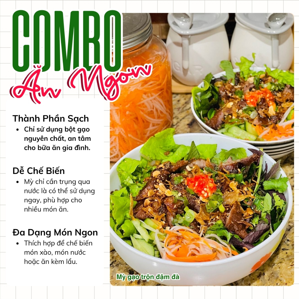 Mỳ gạo sạch Đồ Sơn gói 300g từ gạo ngon nguyên chất, không chất bảo quản