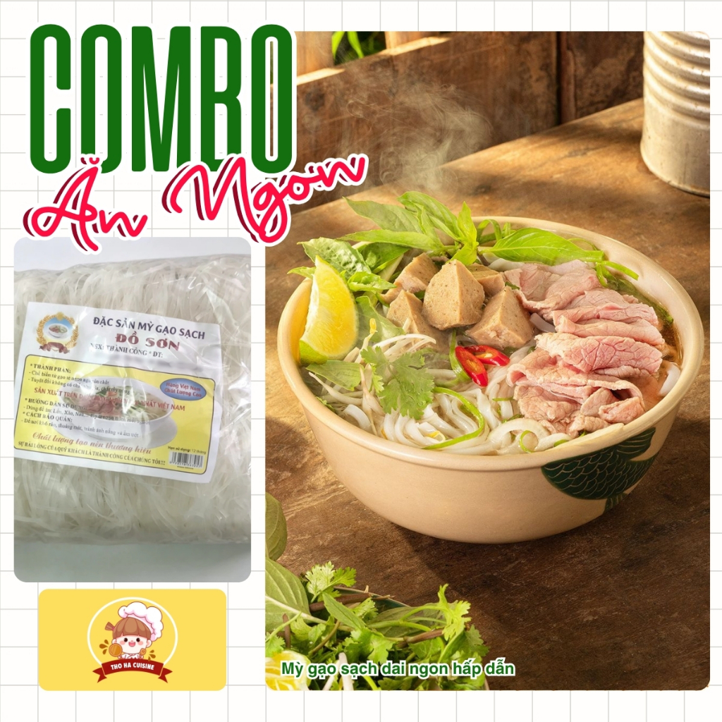 Mỳ gạo sạch Đồ Sơn gói 300g từ gạo ngon nguyên chất, không chất bảo quản