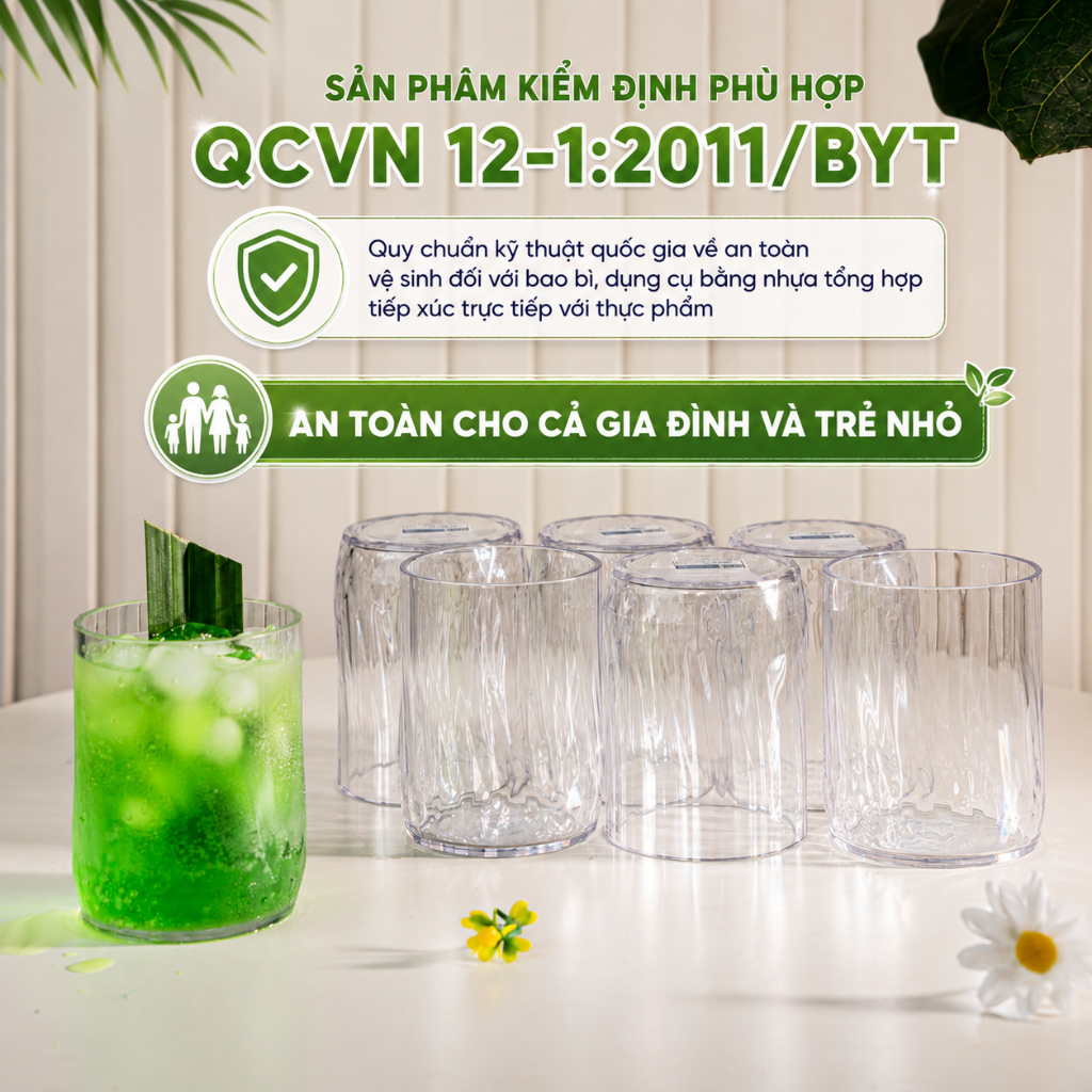 Cốc Tritan 280ml Cao Cấp I BPA Free ,Đạt Kiểm Định SGS I QCVN 12-1:2011/BYT, An Toàn Sức Khỏe