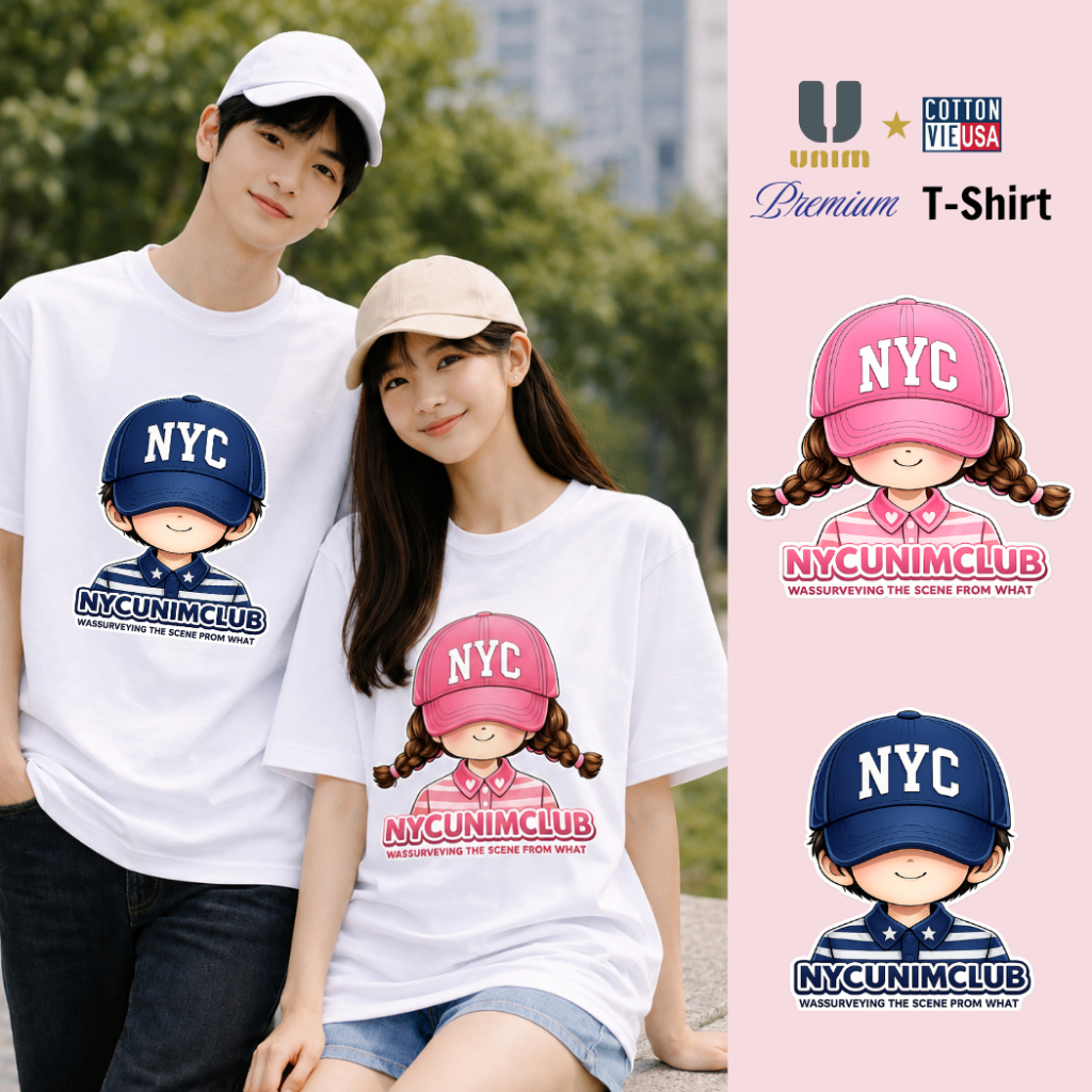 Áo Thun Cô Gái UNIMCLUB Đội Mũ Dễ Thương Chất Liệu Cotton Cao Cấp Form Rộng Co Giãn 2 Chiều