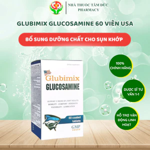 Glubimix Glucosamine 60 Viên USA, Hỗ Trợ Khớp Linh Hoạt, Bổ Sung Dưỡng Chất Cho Sụn Khớp, Vận Động Thoải Mái