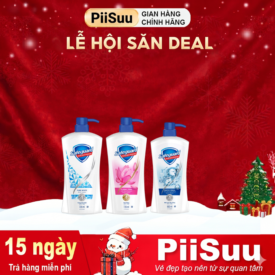 Sữa Tắm SAFEGUARD Sạch 99.9% Vi Khuẩn & Dịu Nhẹ Cho Da - Chai 650ml/720ml - Thái Lan