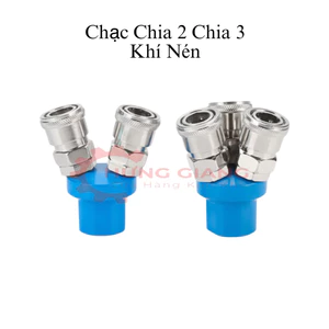 Đầu Nối Nhanh Dây Hơi Chia 2 Chia 3 Chia 5, Đầu Nối Hơi Máy Nén Khí Chia 2 Chia 3 Chia 5
