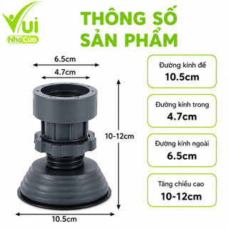 Chân Đỡ Chống Rung Máy Giặt, Tủ Lạnh GD215 - Bộ 4 Chân Đỡ Chống Ẩm Ướt Bàn Ghế, Máy Giặt GD216