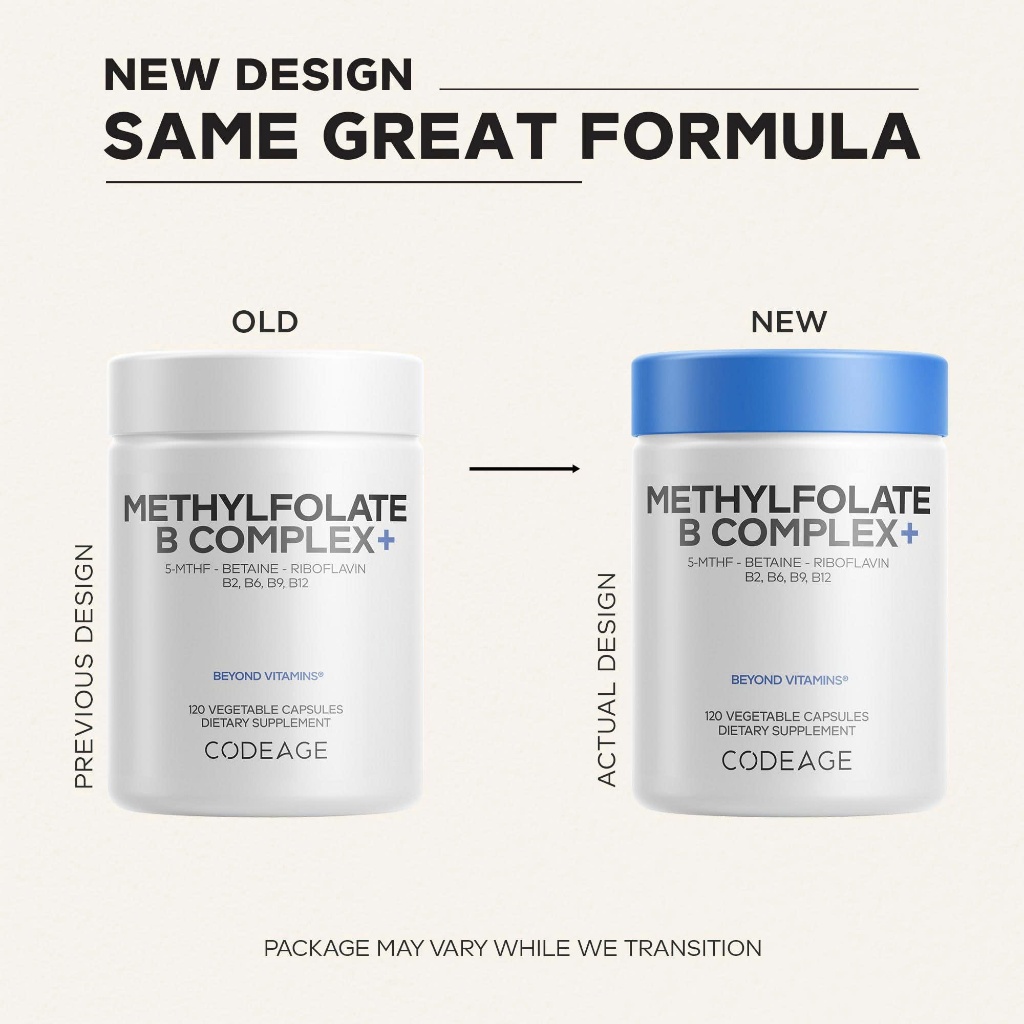 Viên uống bổ não tăng cường trí nhớ Codeage Methylfolate B Complex 120 Viên