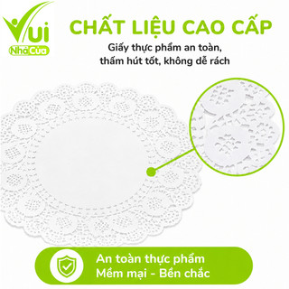 Giấy Ăn Thấm Dầu Thực Phẩm Hình Tròn Có Họa Tiết GD112 - Giấy Lót Thấm Dầu Thức Ăn Tròn Hình Hoa Văn