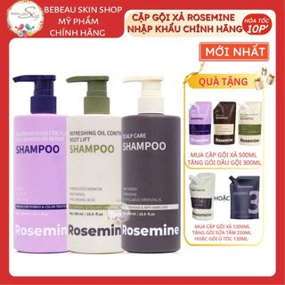 Bộ Dầu Gội Xả Rosemine Phục Hồi Tóc Khô Xơ Giúp Tóc Mượt Mà  500ml 1000ml - Bebeau