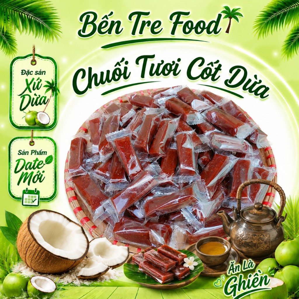 Kẹo chuối tươi nguyên chất Bến Tre 1kg