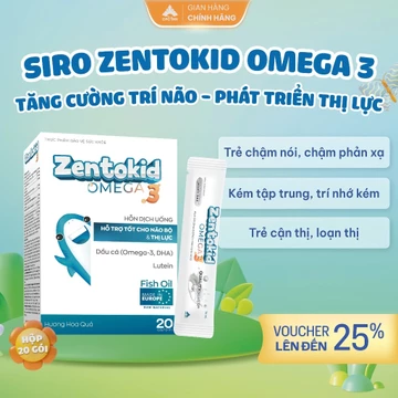 Siro Zentokid Omega3 Hỗ Trợ Phát Triển Trí Não, Tăng Cường Thị Lực - Omega3, DHA cho bé (Hộp 20 gói)