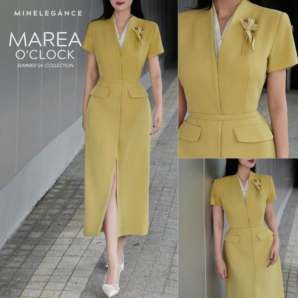 MINELEGÁNCE | ĐẦM CỔ TIM DÁNG DÀI THANH LỊCH, CÔNG SỞ - MIN73