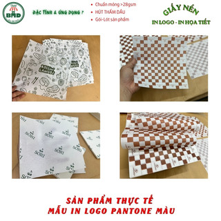 Giấy Nến 28gsm In Logo Theo Yêu Cầu|In Pantone-Trắng-Nhũ | Giấy Lót Bánh, Gói Quà, Gói Thời Trang