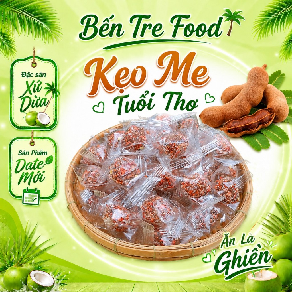 Kẹo me cay Bến Tre loại đặc biệt 1kg- Đặc Sản Bến Tre Shop