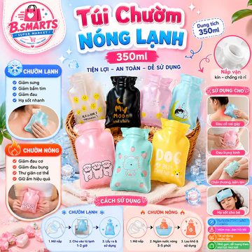 Túi Chườm Nóng Lạnh 350ml – Túi Giữ Nhiệt Chườm Giảm Đau, Chườm Lạnh Khi Sưng Bầm ( Mẫu Ngẫu Nhiên )